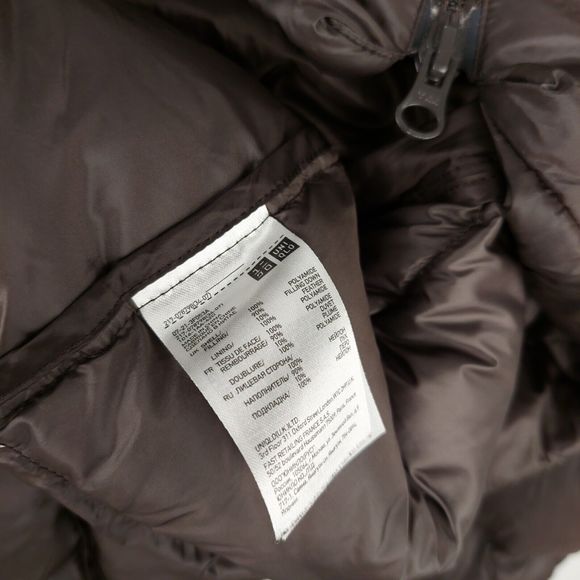 Uniqlo Dark Brown Ultra Light Down Jacket Coat Size Small Approx UK 8 - Picture 9 of 16